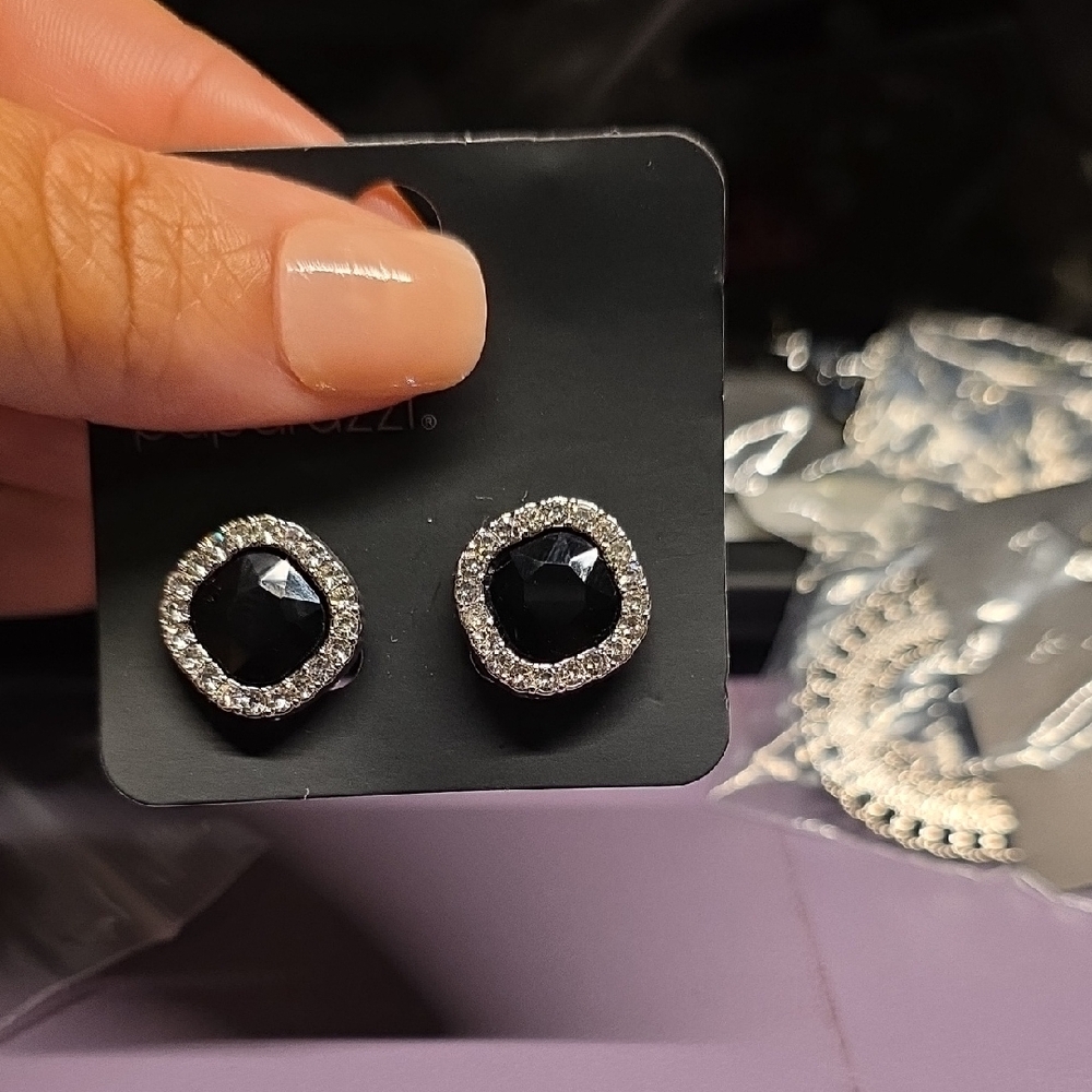 BUNDLE ANY 2, PAY ONE PRICE. Elegant Black and Silver Clip On Earrings